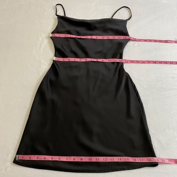 Urban Outfitters Cowl Neck Black Slip Mini Dress, Size Small - Picture 8 of 13